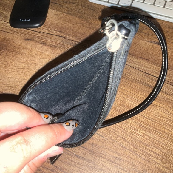 Coach Black Signature Canvas Zip Top Wristlet - Picture 10 of 10